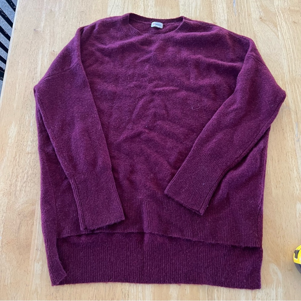 Daniel Cremieux Burgundy Fuzzy Crewneck Sweater wool